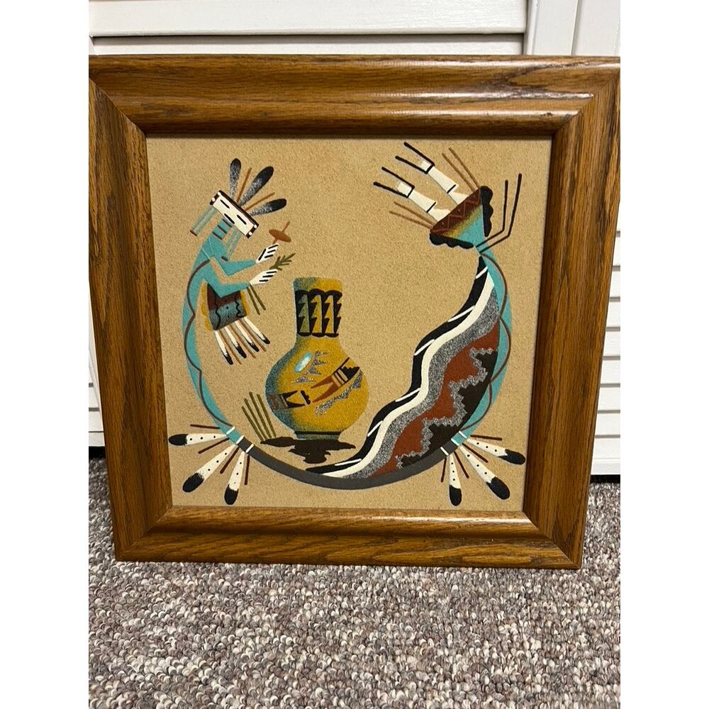 American Indian sandpainting art tile